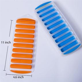 img 2 attached to 🧊 Set of 4 Silicone Ice Stick Cube Trays by Ozera - Easy Release Ice Cube Tray for Water Bottles, Sports and More - Assorted Bright Colors