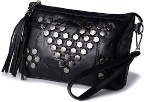 img 4 attached to Tassel Ladies Handbag Shoulder Black Metal