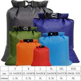 img 2 attached to 🌊 Top-rated 6 Pack Waterproof Dry Sacks for Kayaking, Rafting, and Camping - Ultimate Lightweight Outdoor Dry Bags in Various Sizes (1.5L, 2.5L, 3L, 3.5L, 5L, 8L)