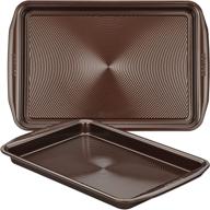 🍪 circulon nonstick bakeware set - 2 piece, chocolate brown with nonstick cookie/baking sheets logo