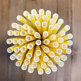 img 3 attached to 🌼 Yellow and White Striped Paper Straws - 7.75 Inches - Pack of 50 - Outside the Box Papers Brand