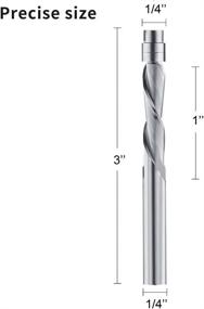 img 2 attached to 🔪 Spiral Flush-Trim Router Bits: Solid Carbide Flush Trim Router Bit by TACKPRO - 1/4-Inch Shank, Down cut Spiral Flush Trim for Precise Trimming