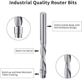 img 3 attached to 🔪 Spiral Flush-Trim Router Bits: Solid Carbide Flush Trim Router Bit by TACKPRO - 1/4-Inch Shank, Down cut Spiral Flush Trim for Precise Trimming