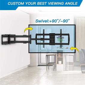 img 1 attached to PERLESMITH Full Motion TV Wall Mount: 37-75 inch Flat/Curved TVs, 42.5" Articulating Arm, Swivel/Tilt, Holds 132lbs, Max VESA 600x400mm, PSXLF01