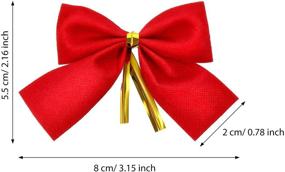 img 3 attached to 🎀 96-Pack Red Mini Velveteen Christmas Bow Decorations for Xmas Tree - 3.15 Inch Ornaments for Party, Gift, DIY Décor
