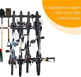 img 1 attached to VUYUYU Bike Storage Rack: Wall Mount for 4 Bicycles and Heavy Duty Tools; Ideal for Home & Garage