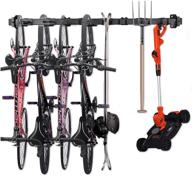 vuyuyu bike storage rack: wall mount for 4 bicycles and heavy duty tools; ideal for home & garage logo