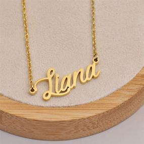 img 3 attached to HUAN XUN Personalized Jewelry - Custom Initial Pendant and Name Necklaces for Women and Girls