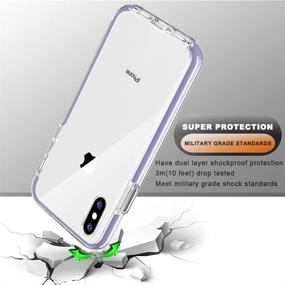 img 2 attached to 📱 COOLQO iPhone X/Xs Case 5.8 Inch - Purple | 360 Full Body Coverage Silicone, Military Protective, Shockproof Phone Cover with 2 Tempered Glass Screen Protectors