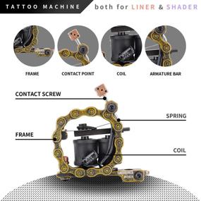 img 3 attached to 🐛 Набор для татуировок Wormhole для начинающих - Полный комплект татуировочной машины с 20 чернилами для татуировок, источником питания для татуировки, стартовым набором для пистолета с татуировкой - TK098