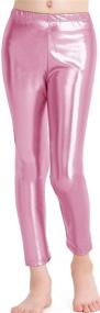 img 3 attached to 👖 Speerise Girls Kids Fashion Leggings with High Waisted Shiny Metallic Finish