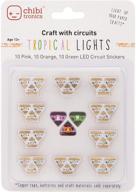 🌴 chibitronics tropical led circuit stickers megapack - 10 pink, 10 orange, and 10 green leds logo