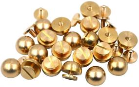 img 3 attached to 🔩 Okones Pack of 20 1/2'' Diameter Screwback Solid Brass Studs: Premium Leathercraft Rivet Bullet Spikes Spots (Top Size: 1/2'')