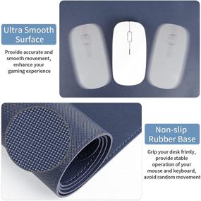 img 1 attached to 🖱️ YXLILI Mouse Pad 31.5"x15.7" Large Desk Mat - Waterproof PU Leather Desk Protector for Office Home - Blue