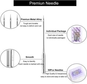 img 1 attached to 🧵 DALARAN Sewing Machine Needles, Pack of 50 Universal Regular Needles for Singer, Brother, Janome, Varmax, Sizes HAX1 65/9, 75/11, 90/14, 100/16, 110/18