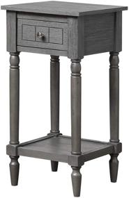 img 2 attached to 🏺 Convenience Concepts French Country Khloe Accent Table: Elegant Dark Gray Wirebrush Design for Maximum Convenience