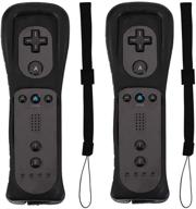 🎮 enhance gaming experience with playhard's 2 pack remote controllers for nintendo wii & wii u | silicone cases & wrist straps included | black x 2 logo