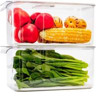 🥦 slideep refrigerator food storage containers: keep your produce fresh with stackable containers and removable drain tray – 2 pack логотип