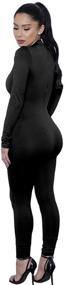 img 3 attached to MEALIYA Women's Long Sleeve Jumpsuits – High Neck, Zipper Closure, Bodycon Fit, Complete Outfit