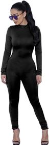 img 4 attached to MEALIYA Women's Long Sleeve Jumpsuits – High Neck, Zipper Closure, Bodycon Fit, Complete Outfit