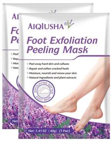 img 4 attached to 👣 2 Pack Foot Peel Mask for Dry Cracked Feet - Remove Dead Skin, Calluses, Heal Cracked Heels - Get Baby Soft, Smooth Feet - Men & Women