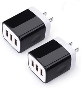 img 1 attached to Sicodo USB Wall Charger 2 Pack - 3-Port Travel Smartphone Charging Station for iPhone X/8/7, iPad, Samsung & More