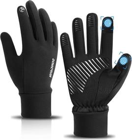 img 4 attached to 🧤 XTSZX Winter Cycling Gloves - Unisex Touchscreen Anti-Slip Windproof Gloves - Cold Weather Warm Gloves for Running, Hiking, Driving, and Working