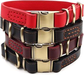 img 4 attached to 🐶 Genuine Leather Dog Collars: Quick-Release Metal Buckle for Dogs of all Sizes - Youyixun