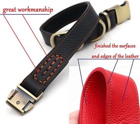 img 2 attached to 🐶 Genuine Leather Dog Collars: Quick-Release Metal Buckle for Dogs of all Sizes - Youyixun