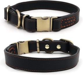 img 3 attached to 🐶 Genuine Leather Dog Collars: Quick-Release Metal Buckle for Dogs of all Sizes - Youyixun