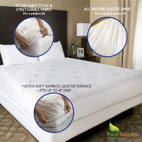 img 2 attached to Premium Hypoallergenic Bamboo Mattress Protector - Waterproof XL Fitted Sheet Cover | Protects from Allergens, Dust & Spills