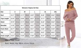 img 1 attached to 👚 LYHNMW Women's Pajama Set 2 Piece Outfit - Waffle Knit V-Neck Sweatsuits Jogger Pants Tracksuits Lounge Set