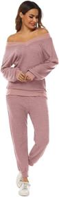 img 2 attached to 👚 LYHNMW Women's Pajama Set 2 Piece Outfit - Waffle Knit V-Neck Sweatsuits Jogger Pants Tracksuits Lounge Set