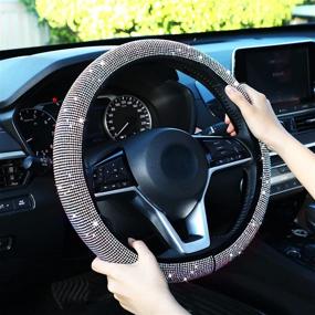 img 3 attached to 💎 Bling Crystal Diamond Steering Wheel Cover for Women - Car Wheel Protector, Vehicle, Auto, SUV & More - 15 Inch Size (Colorful)