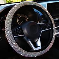 💎 bling crystal diamond steering wheel cover for women - car wheel protector, vehicle, auto, suv & more - 15 inch size (colorful) logo