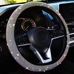 img 4 attached to 💎 Bling Crystal Diamond Steering Wheel Cover for Women - Car Wheel Protector, Vehicle, Auto, SUV & More - 15 Inch Size (Colorful)