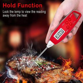 img 1 attached to Red KTKUDY Instant Read Meat Thermometer - Digital Kitchen Cooking 🌡️ Food Candy Thermometer Waterproof with Magnet for BBQ Smoker and Oven Grill