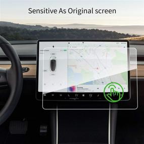 img 2 attached to 🌊 Улучшенный защитный экран LAKEVIEW для Tesla Model 3 и Model Y 15": HD качество, без пузырей, не бликует, устойчив к ударам