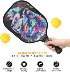 img 1 attached to 🦁 Karltion Pickleball Paddle Set, Classic Lightweight Pickleball Craft Rackets (2 Graphite Paddles), USAPA Standard + 4 Outdoor Balls and Portable Bag, Lion Pattern Design