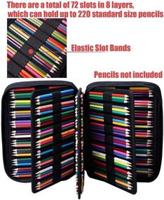 img 1 attached to 🎨 AYVANBER Colored Pencil Case & Gel Pens Holder - Waterproof 220 Slot Organizer Bag for Artists - Portable Painting Pouch for Watercolor Pens, Markers, and Stationery Supplies (Black)