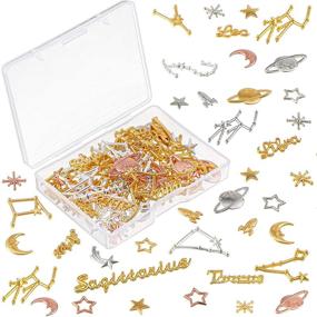 img 4 attached to Cosmic Resin Fillers with Constellation Theme: Moon, Star, Spaceship, Planet Charms, Alloy Epoxy Resin Accessories for Jewelry Making and Resin Crafts