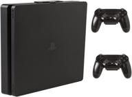 4s playstation 4 slim wall mount bundle - black steel ps4 slim, securely store console and controllers near or behind tv logo