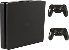 img 4 attached to 4S Playstation 4 Slim Wall Mount Bundle - Black Steel PS4 Slim, Securely Store Console and Controllers Near or Behind TV