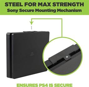 img 1 attached to 4S Playstation 4 Slim Wall Mount Bundle - Black Steel PS4 Slim, Securely Store Console and Controllers Near or Behind TV