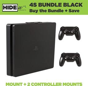 img 3 attached to 4S Playstation 4 Slim Wall Mount Bundle - Black Steel PS4 Slim, Securely Store Console and Controllers Near or Behind TV