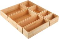 🎍 bamboo drawer organizer utensil tray - 8 pcs kitchen storage box with versatile dividers for cutlery, flatware, and kitchen utensils - 4 sizes of bins and containers - kootek логотип