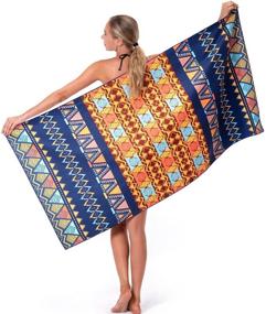 img 4 attached to 🏖️ Clearance Sale: Romuyok Microfiber Beach Towels Oversized - Sandfree, Absorbent & Quickdry (31" x 63") for Camping & Traveling - Bohemia Pattern