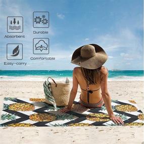 img 2 attached to 🏖️ Clearance Sale: Romuyok Microfiber Beach Towels Oversized - Sandfree, Absorbent & Quickdry (31" x 63") for Camping & Traveling - Bohemia Pattern