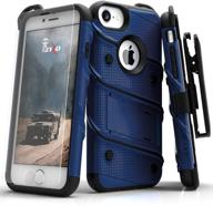 📱 zizo iphone 8 case/iphone 7 case [bolt series] with kickstand, holster belt clip & screen protector – 12ft military grade drop tested logo