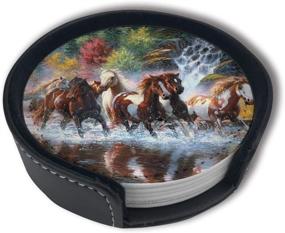 img 4 attached to 🐴 Authentic American Indian Horse Coasters: Ideal for Protecting Your Surfaces with Cultural Excellence